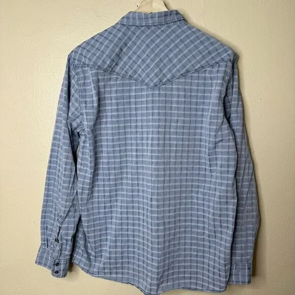Moon Shine Spirit Shirt Mens XL Button Up Pearl Snap Long Sleeve Western Plaid - Picture 14 of 14